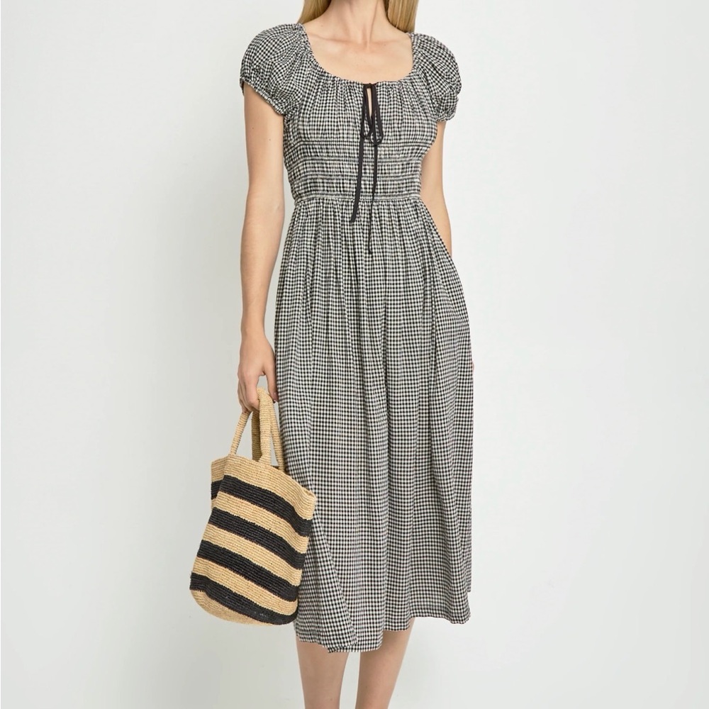 Gingham Midi Dress - DOEN Inspired